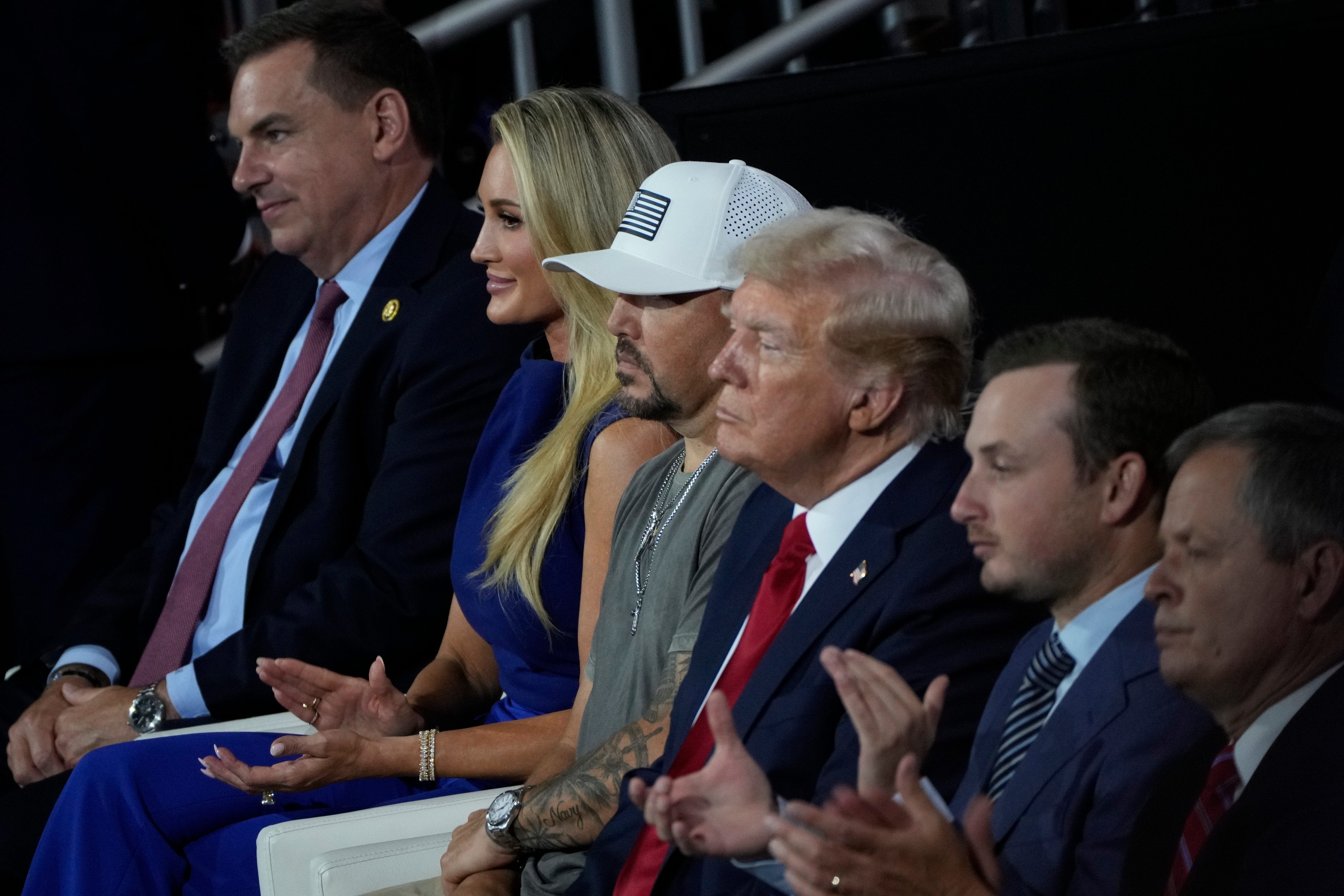 Jason Aldean sits next to Trump at RNC, Kid Rock performs