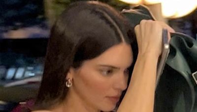 Kendall Jenner stuns in a strapless white dress for dinner in Paris