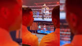 ‘Cazan’ a Cristiano hablando de su mujer con Anthony Joshua en pleno combate: “Es latina...”