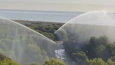 València activa los cañones de prevención de incendios en el Saler