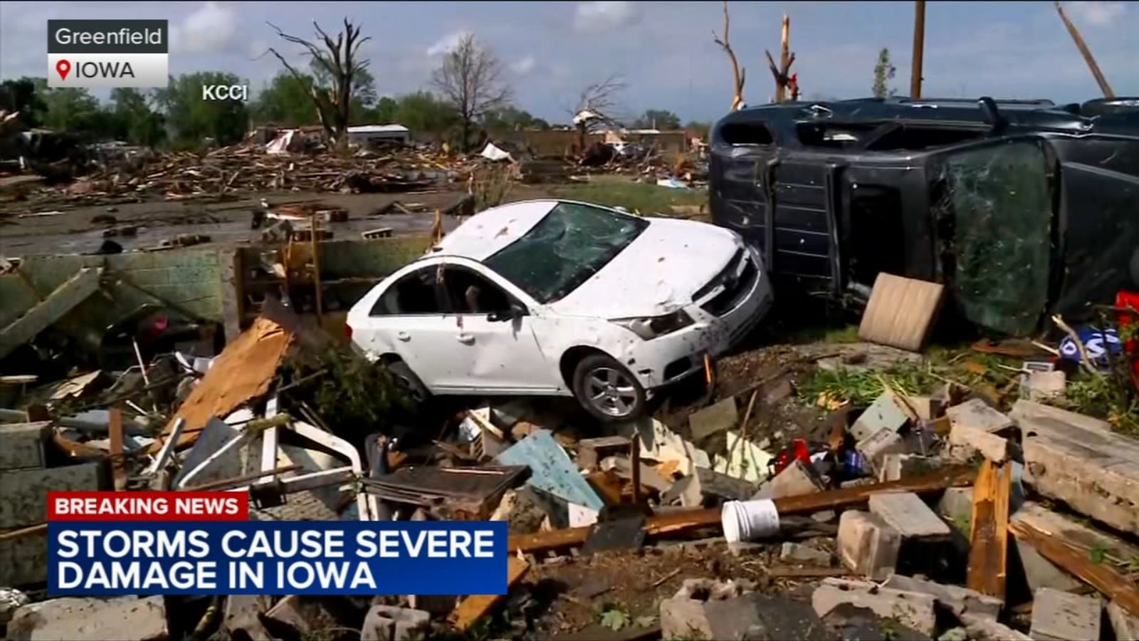 Iowa tornadoes kill 1, cause major damage in Greenfield, south of Des Moines, amid severe storms