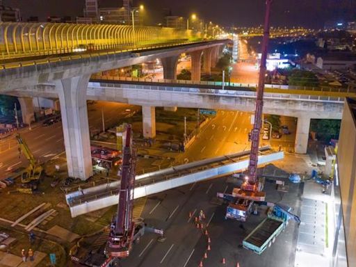 台中綠空廊道「最後一哩路」 潭子斷點夜間吊裝作業完成 - 生活