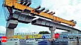 Base construction completed for Orange Line's 90-m Metropolitan viaduct | Kolkata News - Times of India