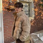 MRDONG韓國男裝代購立體幾何麥穗紋理感針織蓬松高品棉服夾克外套-木初伽野