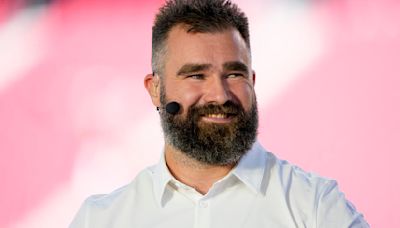 Former Philadelphia Eagles' center Jason Kelce forgot his shirt for his "Monday Night Countdown" debut