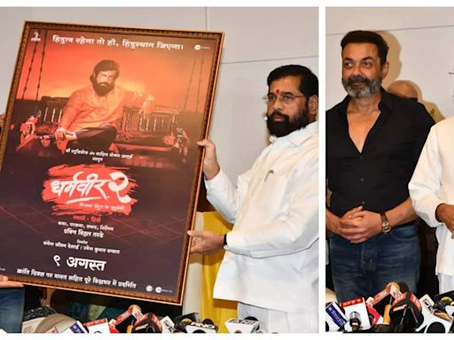 Bobby Deol, CM Eknath Shinde unveil the poster of 'Dharamveer 2' - See photos | - Times of India