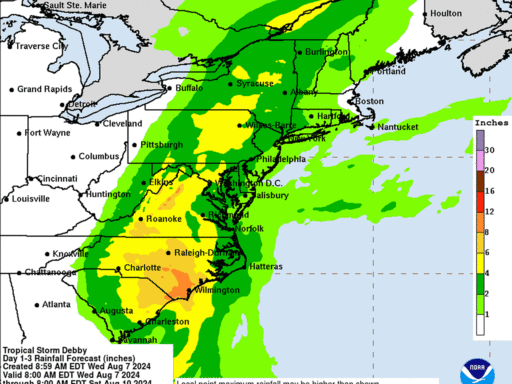 As Tropical Storm Debby inches closer to NC, here’s when the heaviest rain is likely