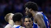 NBA playoffs: Joel Embiid avoids ejection after pulling down Knicks' Mitchell Robinson by his ankle