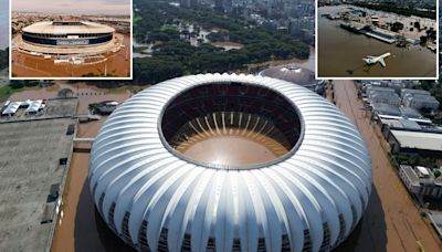 Vid shows World Cup stadium left flooded & ABANDONED after rain swamps Brazil