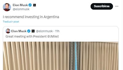 Elon Musk recomendó invertir en la Argentina y se espera la reacción del mercado