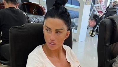 Katie Price's new face seen after £10,000 surgery as she gets her nails done amid bankruptcy turmoil