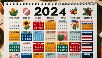 List of upcoming long weekends of 2024