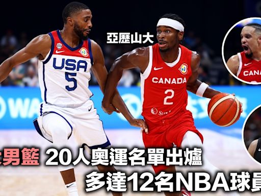 巴黎奧運｜加拿大男籃公布20人奧運名單 亞歷山大、梅利等NBA球員在列