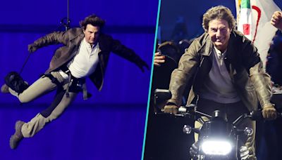 Tom Cruise Rappels Into Paris Olympics Closing Ceremony Before Jaw-Dropping Skydiving Stunt | Access