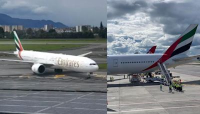 Primer vuelo de Emirates (Dubái-Bogotá) aterrizó con azafata colombiana; así lo recibieron