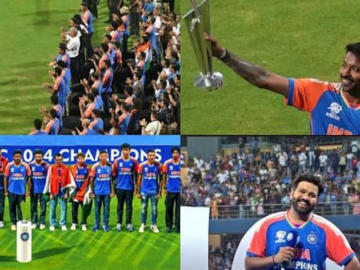 Team Indias Electrifying Celebration At Wankhede Stadium After Receiving Rs 125 Crore Prize Money - In Pics