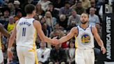 Thompson scores 26, Curry has five 3s in the 4th as Warriors beat Jazz 129-107 without Kerr
