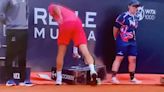 Watch: Stefanos Tsitsipas destroys advertising board after one game, explains why