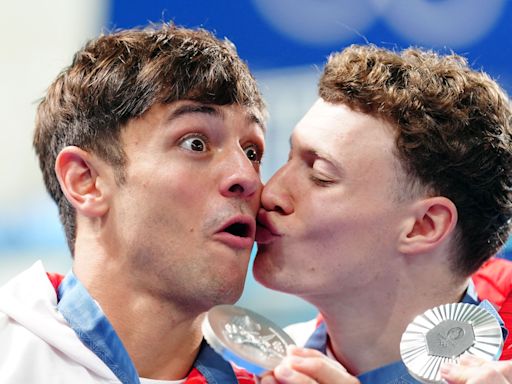 Tom Daley’s husband and children among spectators cheering for diver’s silver