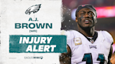 A.J. Brown exits Eagles’ matchup vs. Giants with scary looking knee injury