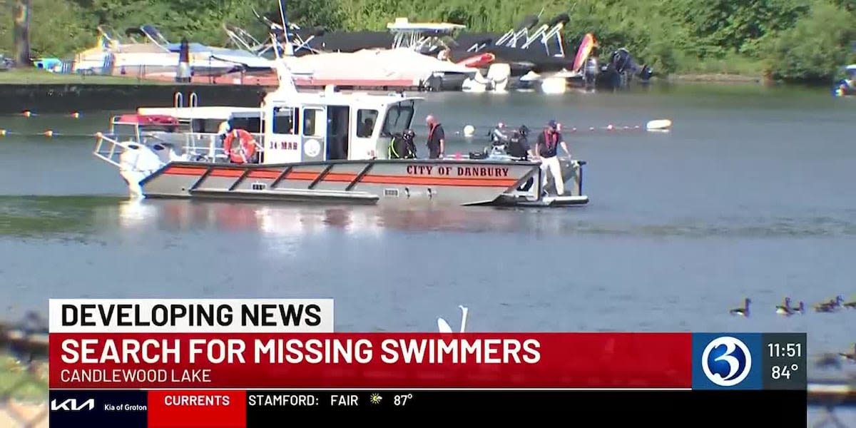 Crews search for 2 swimmers in Candlewood Lake