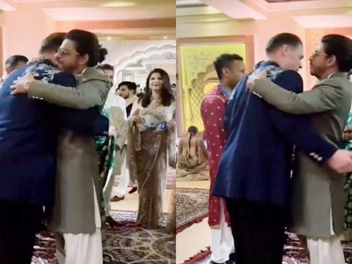 Video of John Cena hugging Shah Rukh Khan at Anant Ambani's wedding goes viral; Watch