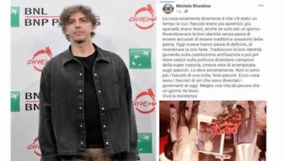 La Russa a testa in giù con Mussolini, è bufera per il post di Riondino su Facebook