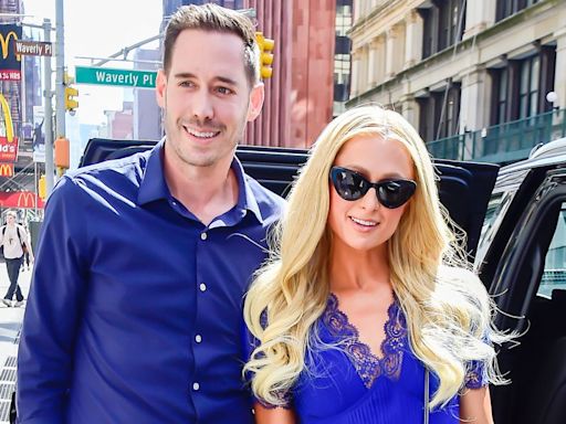 Paris Hilton and Carter Reum Coordinate Blue Looks for the Red Carpet