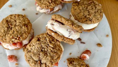 Roasted Peaches And Cream Ice Cream Sandwich Recipe