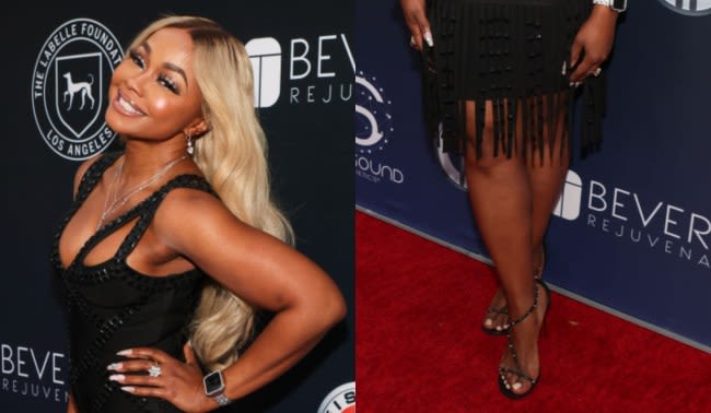 Phaedra Parks Radiates Elegance in Black Strappy Sandals on the Red Carpet