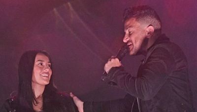 Peter Andre brings son Junior's girlfriend on stage at festival to celebrate her birthday