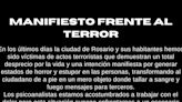 “Manifiesto frente al terror”. La dramática carta que escribieron psicoanalistas de Rosario por la violencia desatada