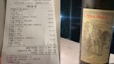 Pensaron que habían pedido un vino de $20.000, pero quedaron descolocados cuando llegó el ticket final