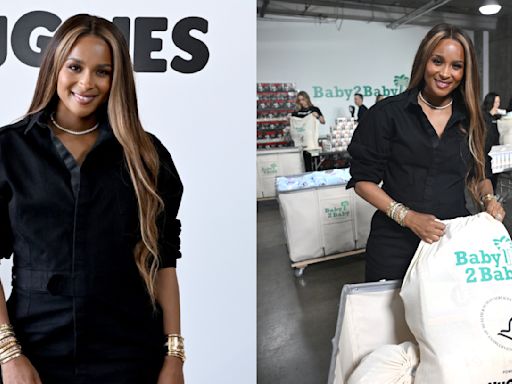 Ciara Goes Minimalist in Black Jumpsuit for Baby2Baby Maternal Health Press Conference