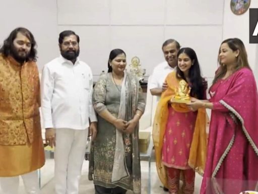 Mukesh Ambani, Anant Ambani, Radhika Merchant invite Maharashtra CM Eknath Shinde for wedding. Watch