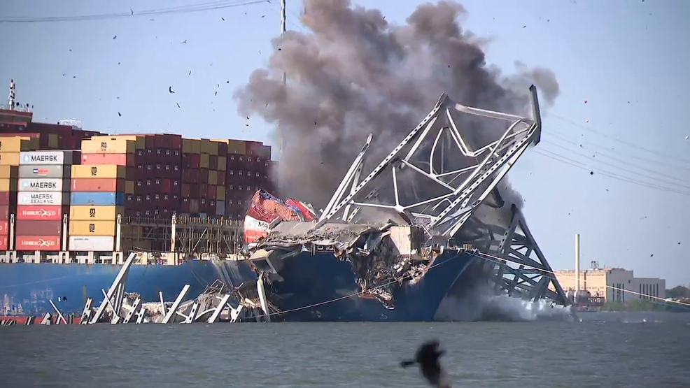 Controlled demolition, precision cutting used to remove Key Bridge wreckage in Baltimore