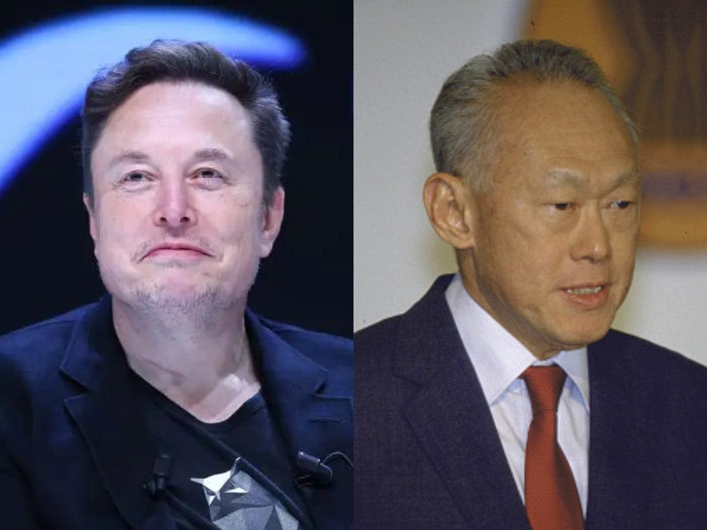 Elon Musk praises the first prime minister of Singapore as 'brilliant' in response to a glowing blog post about the country's airport