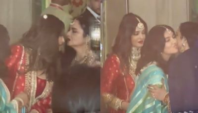 Aishwarya Rai hugs Rekha at Anant Ambani-Radhika Merchant wedding as veteran star blesses Aaradhya, skips posing with Bachchan family. Watch