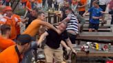 Shocking moment England fans are attacked by Dutch ahead of Euros semi