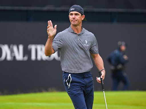 British Open: Billy Horschel hangs on in rainy third round to take solo lead at Royal Troon