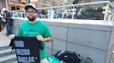 ‘I just want a little crumb’: Mavs Finals run draws army of merch-selling street vendors