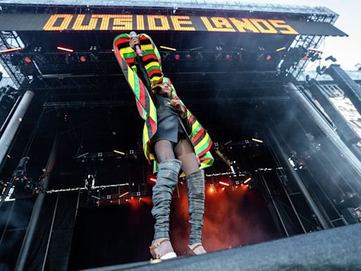 Outside Lands standout Grace Jones stuns from 60 feet in the air