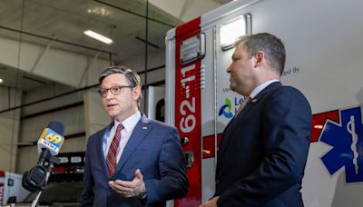 House Speaker Mike Johnson makes stop in Lehigh Valley to campaign with Ryan Mackenzie in closely watched race for Congress