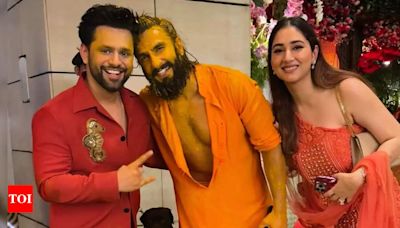 Rahul Vaidya and Disha Parmar post a Haldi pic with Ranveer Singh from Anant Ambani and Radhika Merchant’s wedding function; writes ‘Har party har mehfil ki...