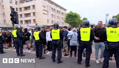 Plymouth police keep rival protesters apart in city centre