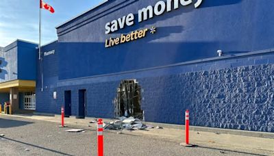 Vehicle smashes through wall of Walmart in Prince George, B.C.