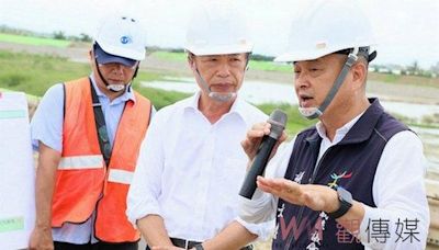 關心新港鄉埤子頭滯洪池工程 縣長翁章梁與議員陳文忠實地視察 | 蕃新聞