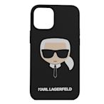 KARL LAGERFELD卡爾公仔圖樣Iphone 12mini手機殼5.4 (黑)