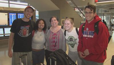 Philadelphia Phillies fans fly out of PHL ahead of London Series vs. New York Mets