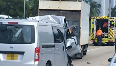 大埔吐露港公路客貨車追撞中型貨車 司機昏迷送院不治